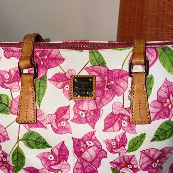 ‼️Dooney & Bourke Pink Floral Zip Top Tote Shoulder Bag - Picture 9 of 12